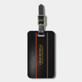 Effen goud zwart grijs Sinaasappel kleuren modern Bagagelabel (Voorkant verticaal)