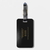 Effen goud zwart grijs Sinaasappel kleuren modern Bagagelabel (Achterkant verticaal)