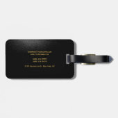 Effen goud zwart grijs Sinaasappel kleuren modern Bagagelabel (Achterkant horizontaal)