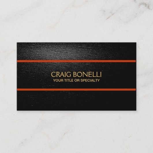 Effen goud zwart grijs Sinaasappel kleuren modern Visitekaartje (Voorkant)