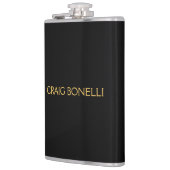 Effen goud zwart kleuren modern minimalistisch heupfles (Links)