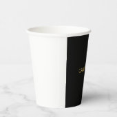 Effen goud zwart kleuren modern minimalistisch papieren bekers (Rechts)