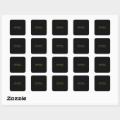Effen goud zwart kleuren modern minimalistisch vierkante sticker (Vel)