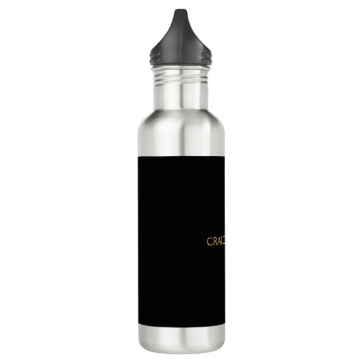 Effen goud zwart kleuren modern minimalistisch waterfles  (Links)