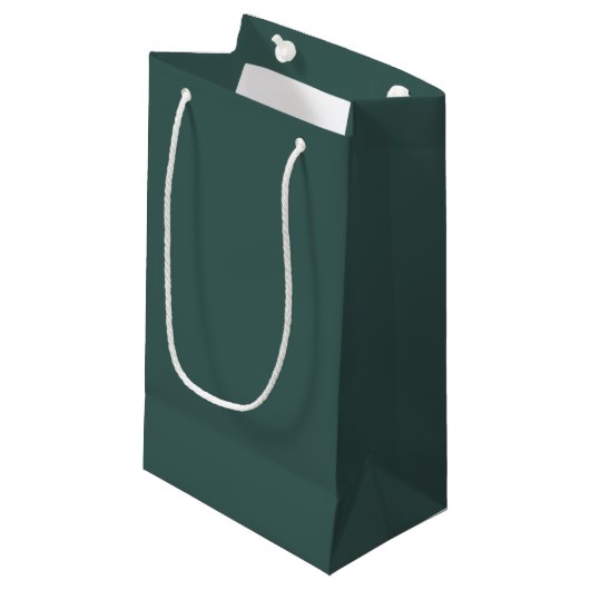 Effen grijs turquoise klein cadeauzakje (Voorkant Gekanteld)