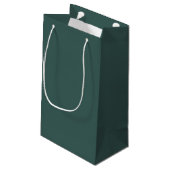 Effen grijs turquoise klein cadeauzakje (Achterkant Gekanteld)