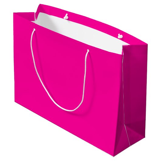 Effen Heet Roze Groot Cadeauzakje (Achterkant Gekanteld)