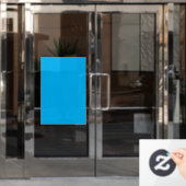 Effen helderblauwe achtergrond raamsticker (Kantoordeur)