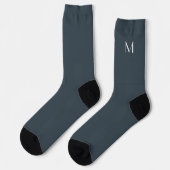 effen houtskoolgrijs - monogram toevoegen sokken (Links)