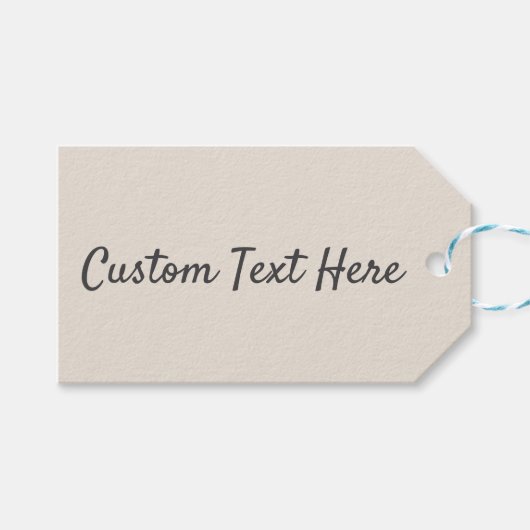 Effen Ivory Beige Natuurlijke Schaduw Cadeaulabel (Voorkant (Horizontaal))