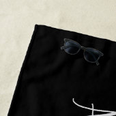 Effen kleur Basic zwart modern stijlvol Strandlaken (In situ)