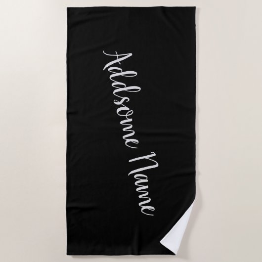 Effen kleur Basic zwart modern stijlvol Strandlaken (Voorkant)