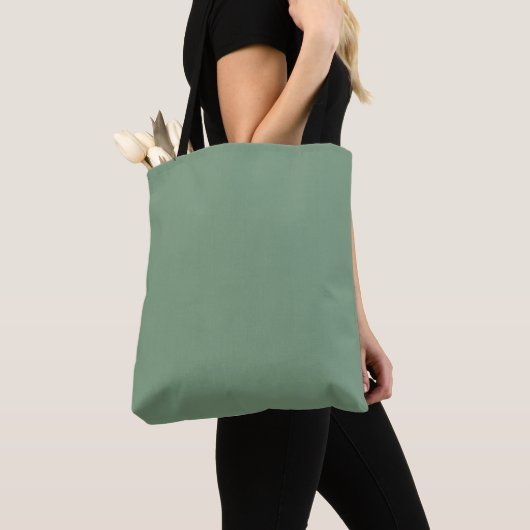 Effen kleur basilicum rook groen tote bag (Dichtbij)