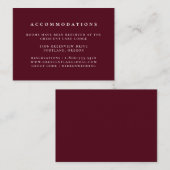 Effen kleur Bourgogne rood bruiloft accommodaties Informatiekaartje (Voorkant / Achterkant)