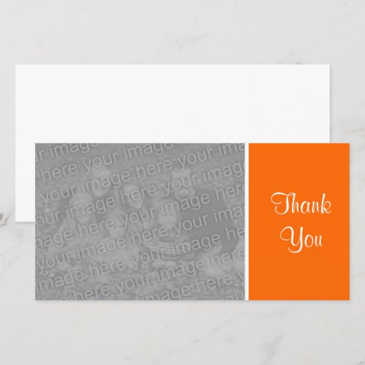 Effen kleur - Dank je - Oranje Bedankkaart (Voorkant / Achterkant)