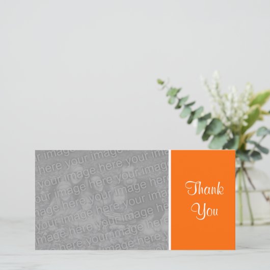 Effen kleur - Dank je - Oranje Bedankkaart (Staand voorkant)