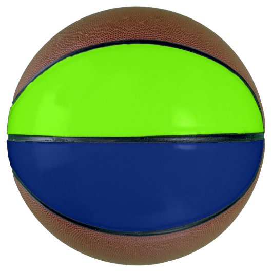 effen kleur donkerblauw en neongroen mini basketbal (Voorkant)