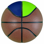 effen kleur donkerblauw en neongroen mini basketbal (Rechts)