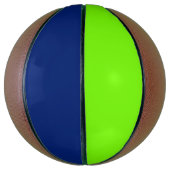 effen kleur donkerblauw en neongroen mini basketbal (Verticaal)