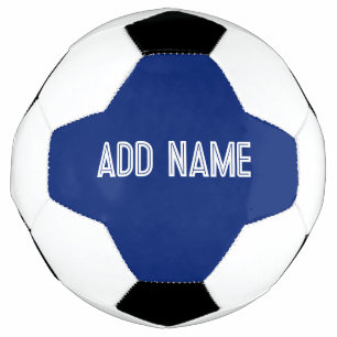 effen kleur donkerblauw - voeg de naam toe voetbal