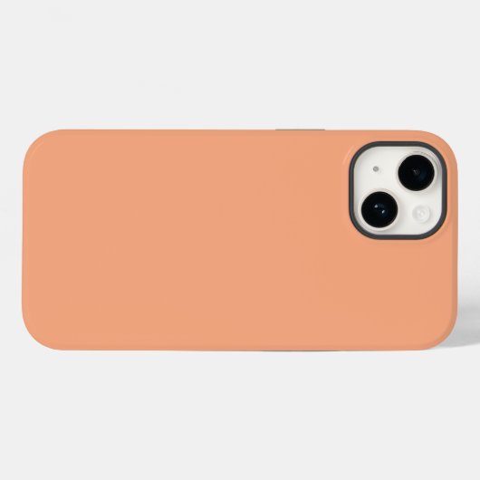 Effen kleur effen abrikoos pastel sinaasappel Case-Mate iPhone case (Achterkant (horizontaal))
