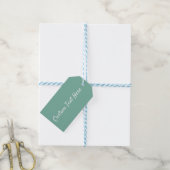 Effen kleur effen Amazoniet pastelgroen Cadeaulabel (Met Touw)