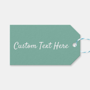 Effen kleur effen Amazoniet pastelgroen Cadeaulabel