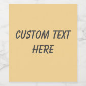 Effen kleur effen  bleek geel wijn etiket (Enkel label)