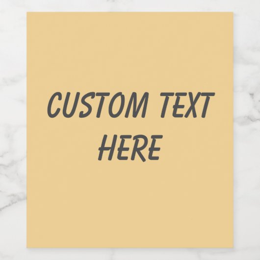 Effen kleur effen  bleek geel wijn etiket (Enkel label)