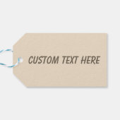 Effen kleur effen Champagne beige Cadeaulabel (Achterkant Horizontaal)