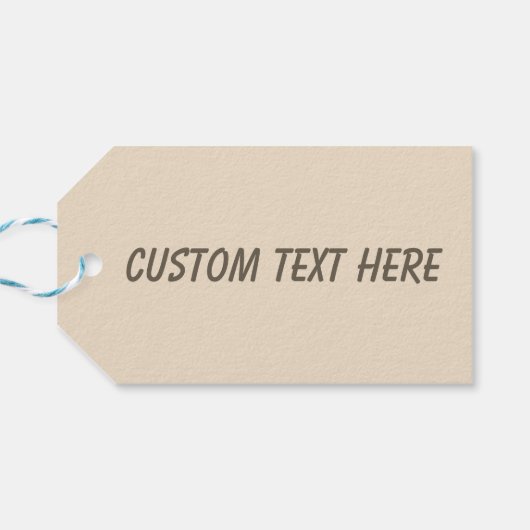 Effen kleur effen Champagne beige Cadeaulabel (Achterkant Horizontaal)