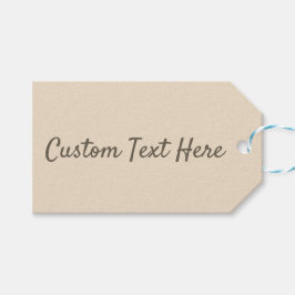 Effen kleur effen Champagne beige Cadeaulabel