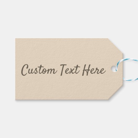 Effen kleur effen Champagne beige Cadeaulabel (Voorkant (Horizontaal))