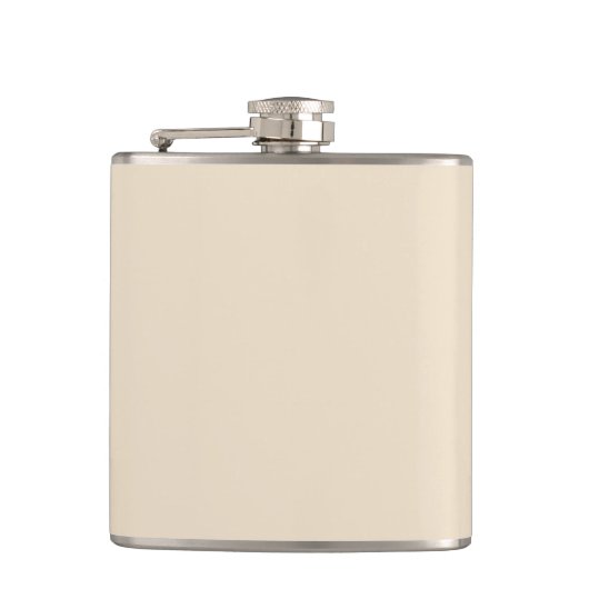 Effen kleur effen Champagne beige Heupfles (Voorkant)