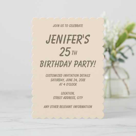 Effen kleur effen Champagne beige Kaart (Staand voorkant)