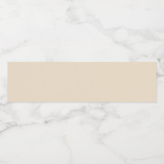 Effen kleur effen Champagne beige Waterfles Etiket (Enkel label)