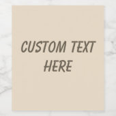 Effen kleur effen Champagne beige Wijn Etiket (Enkel label)