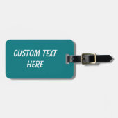 Effen kleur effen Deep Aqua blauwgroen Bagagelabel (Voorkant horizontaal)