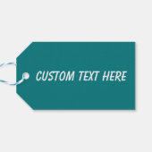 Effen kleur effen Deep Aqua blauwgroen Cadeaulabel (Achterkant Horizontaal)