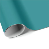 Effen kleur effen Deep Aqua blauwgroen Cadeaupapier (Rol Hoek)