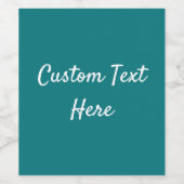 Effen kleur effen Deep Aqua blauwgroen Wijn Etiket (Enkel label)