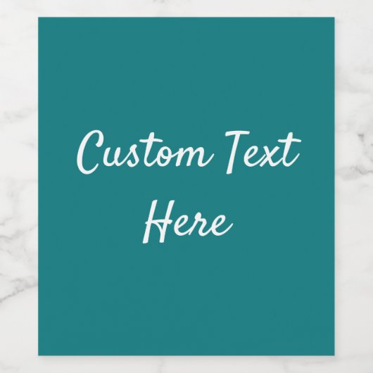 Effen kleur effen Deep Aqua blauwgroen Wijn Etiket (Enkel label)