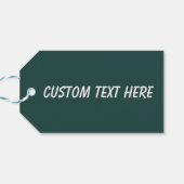 Effen kleur effen donker smaragdgroen cadeaulabel (Achterkant Horizontaal)