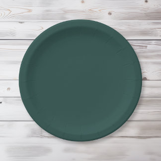 Effen kleur effen donker smaragdgroen papieren bordje