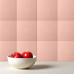 Effen kleur effen eenvoudige delicate tropische pe tegeltje<br><div class="desc">Stevige kleur duidelijke eenvoudige gevoelige Tropische Perzik ontwerp.</div>