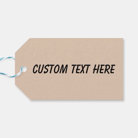 Effen kleur effen Palomino beige Cadeaulabel (Achterkant Horizontaal)