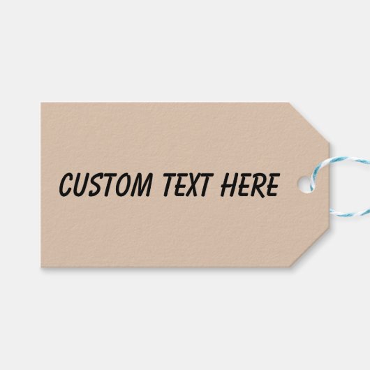 Effen kleur effen Palomino beige Cadeaulabel (Voorkant (Horizontaal))
