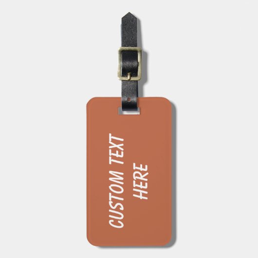 Effen kleur effen pastel rust sinaasappel bagagelabel (Voorkant verticaal)
