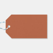 Effen kleur effen pastel rust sinaasappel cadeaulabel (Achterkant Horizontaal)