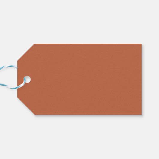 Effen kleur effen pastel rust sinaasappel cadeaulabel (Achterkant Horizontaal)